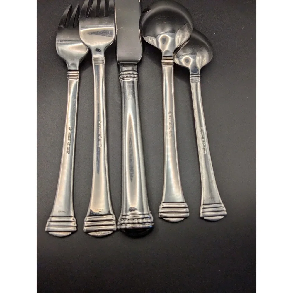 Towle Classique Bead 18/10 Stainless Steel 5 Piece Flatware Place Setting